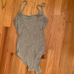 Ribbed Gray American Eagle bodysuit